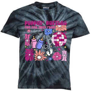 Boho Floral Nicu Crew Nurse Poppin Bottles For The New Year Kids Tie-Dye T-Shirt