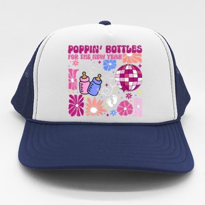 Boho Floral Nicu Crew Nurse Poppin Bottles For The New Year Trucker Hat