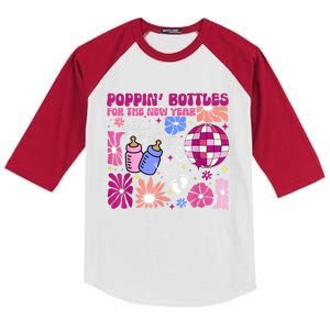 Boho Floral Nicu Crew Nurse Poppin Bottles For The New Year Kids Colorblock Raglan Jersey