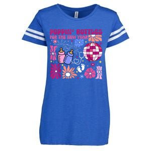 Boho Floral Nicu Crew Nurse Poppin Bottles For The New Year Enza Ladies Jersey Football T-Shirt