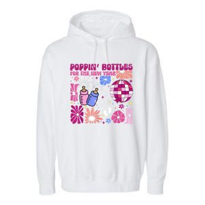 Boho Floral Nicu Crew Nurse Poppin Bottles For The New Year Garment-Dyed Fleece Hoodie