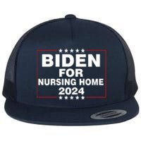 Biden For Nursing Home 2024 Flat Bill Trucker Hat