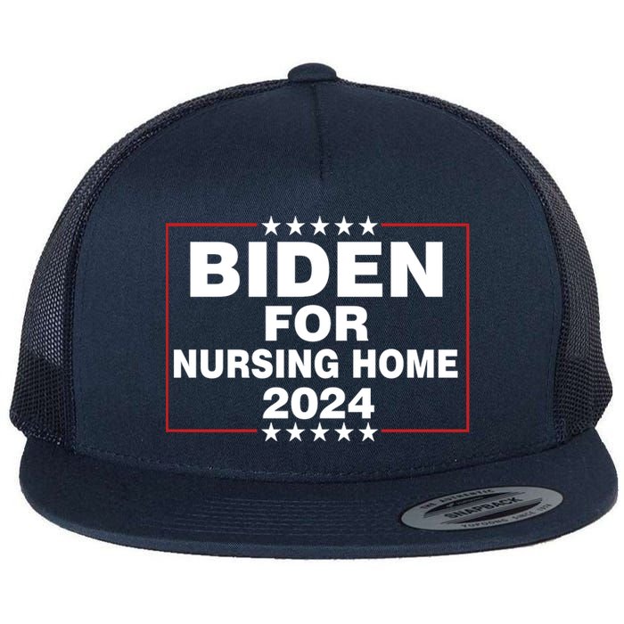 Biden For Nursing Home 2024 Flat Bill Trucker Hat