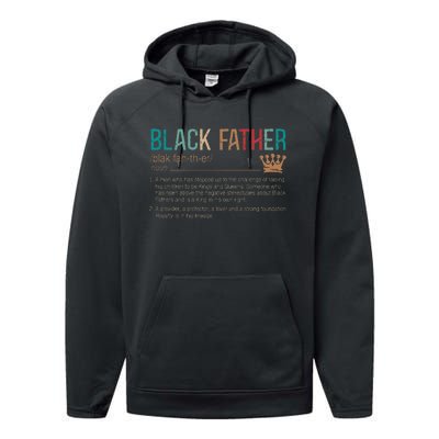 Black Father Noun Father Day Gifts Classic Performance Fleece Hoodie