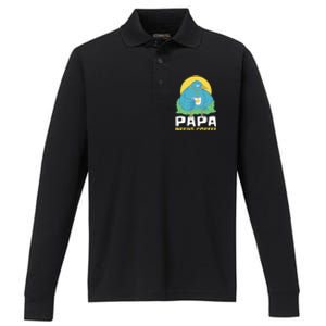 Bird Father Needs Coffee For Fathersday Gift Performance Long Sleeve Polo