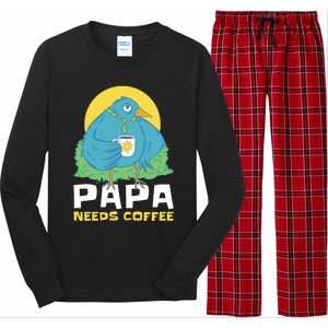 Bird Father Needs Coffee For Fathersday Gift Long Sleeve Pajama Set