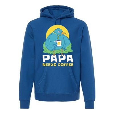 Bird Father Needs Coffee For Fathersday Gift Premium Hoodie