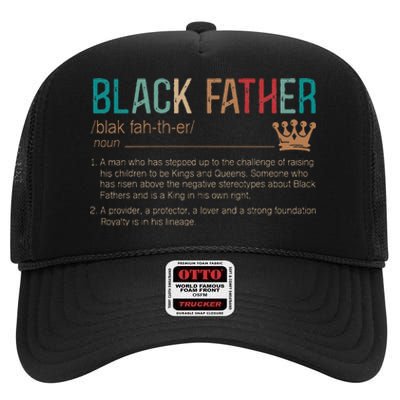 Black Father Noun Father Day Gifts Classic High Crown Mesh Back Trucker Hat