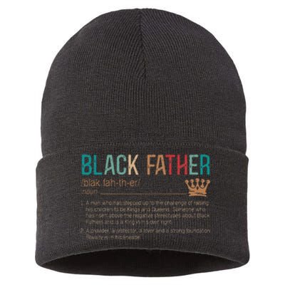 Black Father Noun Father Day Gifts Classic Sustainable Knit Beanie