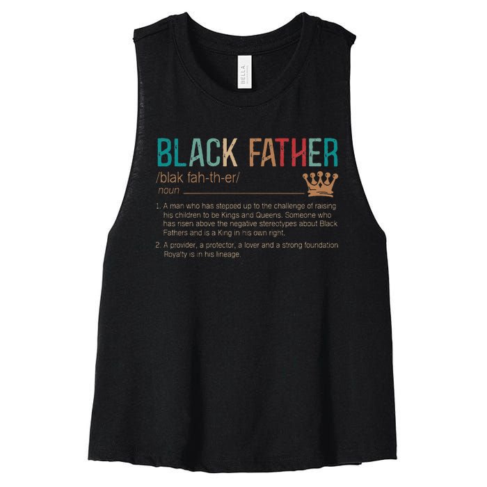 Black Father Noun Father Day Gifts Classic Women's Racerback Cropped Tank