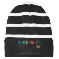 Black Father Noun Father Day Gifts Classic Striped Beanie with Solid Band