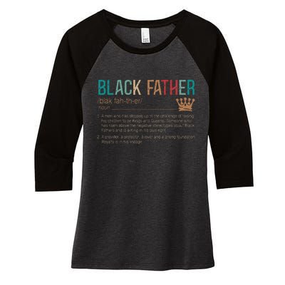 Black Father Noun Father Day Gifts Classic Women's Tri-Blend 3/4-Sleeve Raglan Shirt