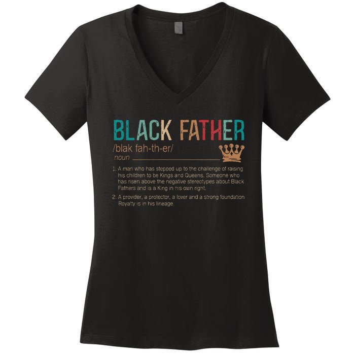 Black Father Noun Father Day Gifts Classic Women's V-Neck T-Shirt