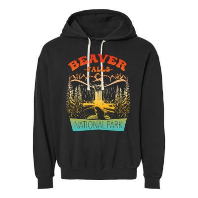 Beaver Falls National Park Vintage Design Garment-Dyed Fleece Hoodie
