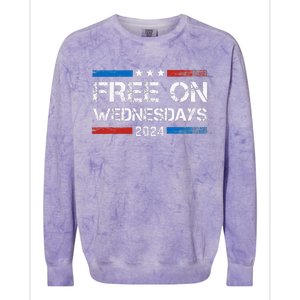 Biden Free On Wednesdays Us Flag Colorblast Crewneck Sweatshirt