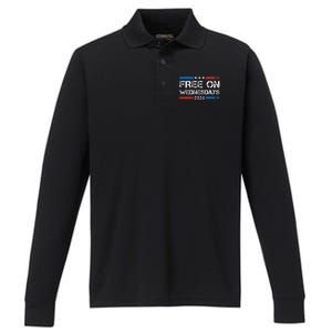 Biden Free On Wednesdays Us Flag Performance Long Sleeve Polo