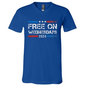 Biden Free On Wednesdays Us Flag V-Neck T-Shirt