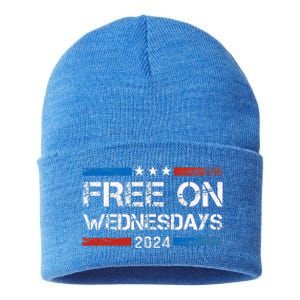 Biden Free On Wednesdays Us Flag Sustainable Knit Beanie