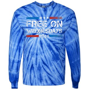 Biden Free On Wednesdays Us Flag Tie-Dye Long Sleeve Shirt