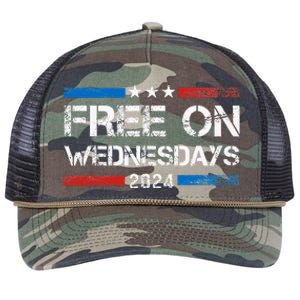 Biden Free On Wednesdays Us Flag Retro Rope Trucker Hat Cap