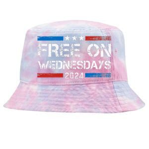 Biden Free On Wednesdays Us Flag Tie-Dyed Bucket Hat