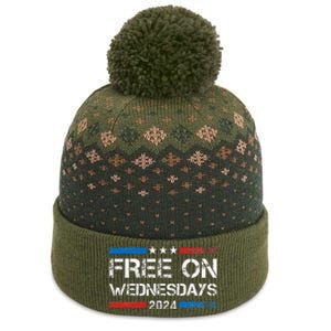 Biden Free On Wednesdays Us Flag The Baniff Cuffed Pom Beanie