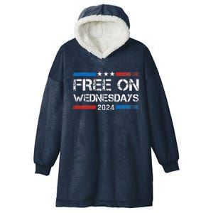 Biden Free On Wednesdays Us Flag Hooded Wearable Blanket