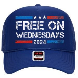 Biden Free On Wednesdays Us Flag High Crown Mesh Back Trucker Hat