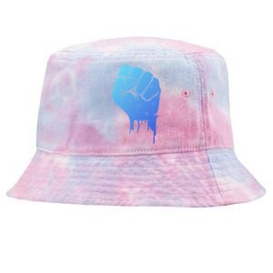 Black Fist Original Black Power Symbol Empower Blm Meaningful Gift Tie-Dyed Bucket Hat