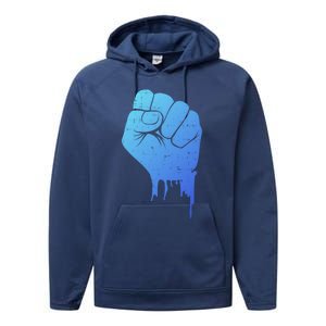 Black Fist Original Black Power Symbol Empower Blm Meaningful Gift Performance Fleece Hoodie