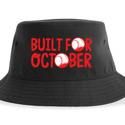 Built For October Baseball Month Playoffs Retro Swing Red Sustainable Bucket Hat