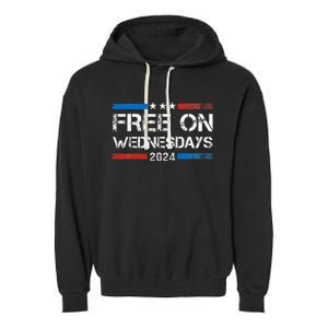 Biden Free On Wednesdays Us Flag Garment-Dyed Fleece Hoodie