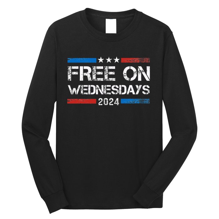 Biden Free On Wednesdays Us Flag Long Sleeve Shirt