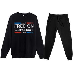 Biden Free On Wednesdays Us Flag Premium Crewneck Sweatsuit Set