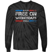 Biden Free On Wednesdays Us Flag Tie-Dye Long Sleeve Shirt