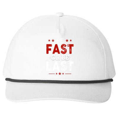 Be Fast Or Last Drag Dirt Racing Race Car Driver Racer Snapback Five-Panel Rope Hat