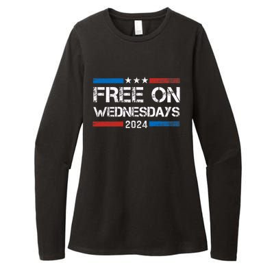 Biden Free On Wednesdays Us Flag Vintage Womens CVC Long Sleeve Shirt