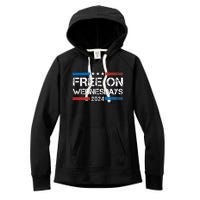 Biden Free On Wednesdays Us Flag Vintage Women's Fleece Hoodie