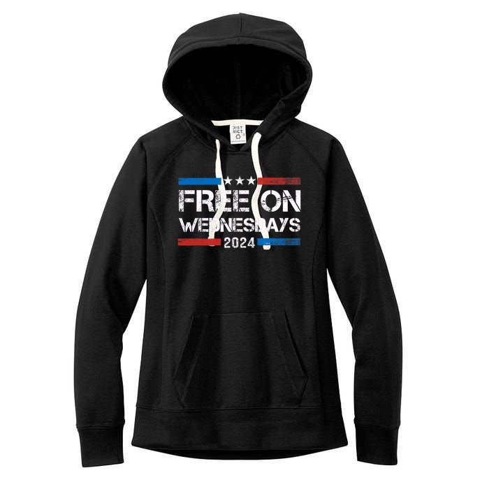 Biden Free On Wednesdays Us Flag Vintage Women's Fleece Hoodie