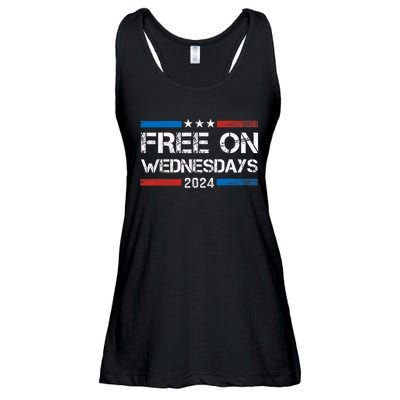 Biden Free On Wednesdays Us Flag Vintage Ladies Essential Flowy Tank