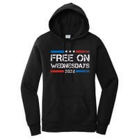 Biden Free On Wednesdays Us Flag Vintage Women's Pullover Hoodie