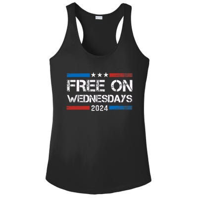 Biden Free On Wednesdays Us Flag Vintage Ladies PosiCharge Competitor Racerback Tank