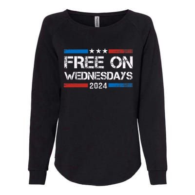 Biden Free On Wednesdays Us Flag Vintage Womens California Wash Sweatshirt