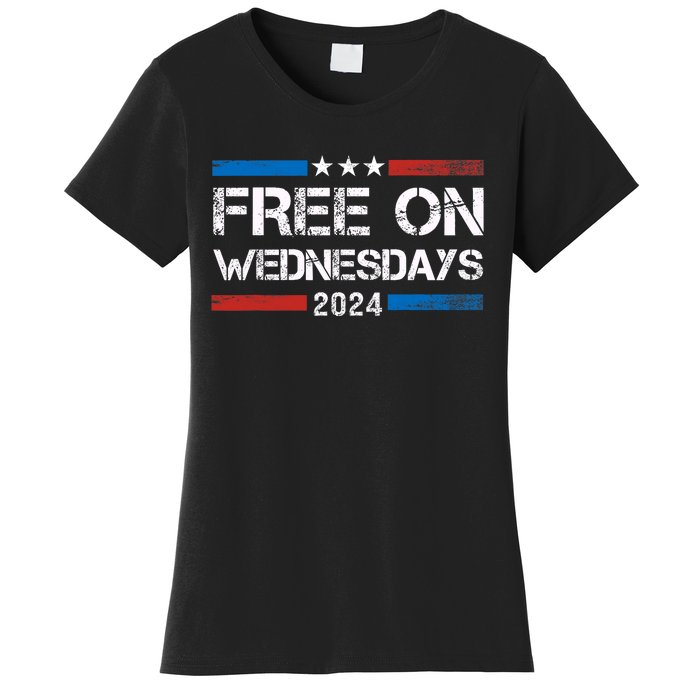 Biden Free On Wednesdays Us Flag Vintage Women's T-Shirt