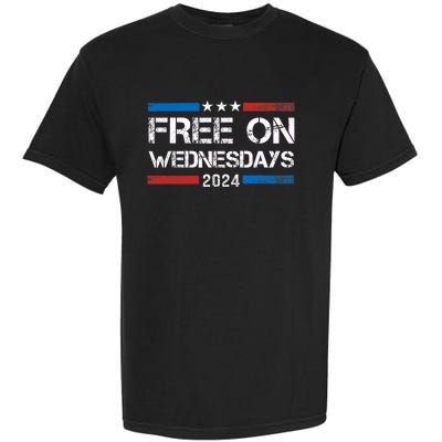 Biden Free On Wednesdays Us Flag Vintage Anti Trump Garment-Dyed Heavyweight T-Shirt