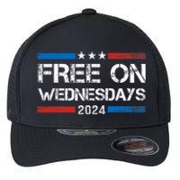 Biden Free On Wednesdays Us Flag Vintage Anti Trump Flexfit Unipanel Trucker Cap