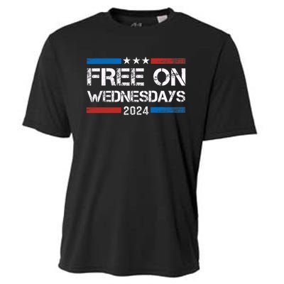 Biden Free On Wednesdays Us Flag Vintage Anti Trump Cooling Performance Crew T-Shirt