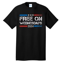 Biden Free On Wednesdays Us Flag Vintage Anti Trump Tall T-Shirt