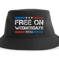 Biden Free On Wednesdays Us Flag Vintage Anti Trump Sustainable Bucket Hat