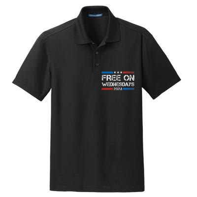 Biden Free On Wednesdays Us Flag Vintage Anti Trump Dry Zone Grid Polo